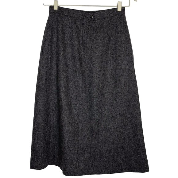 Vintage Koret Size 10 Gray 100% Wool Union Label A Line Knee Length Lined Skirt - Picture 3 of 10